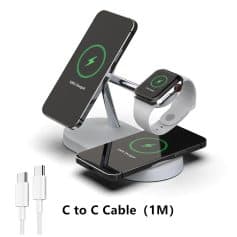 High-quality wireless charging station compatible with smartphones and smartwatches, ensuring quick and efficient charging. Perfect for Monalisa Medical store customers seeking reliable cell phone accessories.