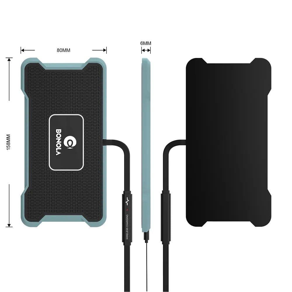 Wireless charging pad for smartphones, compatible with all Qi-enabled devices, fast charging, portable design, ideal for home and office use.