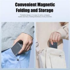 Portable magnetic storage for easy carrying.