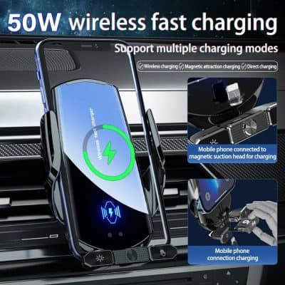 Efficient wireless fast charging for smartphones available at Monalisa Store, supporting multiple modes including magnetic attraction and direct charging to keep your devices powered on the go.
