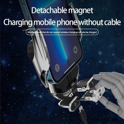 Magnetic phone mount with wireless charging capability, compatible with non-wireless charging phones, ideal for car, desk, or home use, enhances convenience and device accessibility.