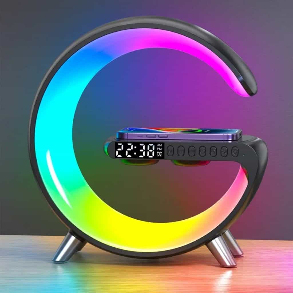 Bright LED alarm clock with color-changing night light for modern bedrooms. Features digital display, snooze function, and sleek design. Perfect for enhancing your sleep environment.