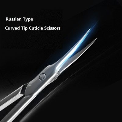 High-quality Russian curved tip eyelash scissors for precise eyelash trimming and grooming, ideal for professional and personal use. Durable, sharp, and easy to handle.