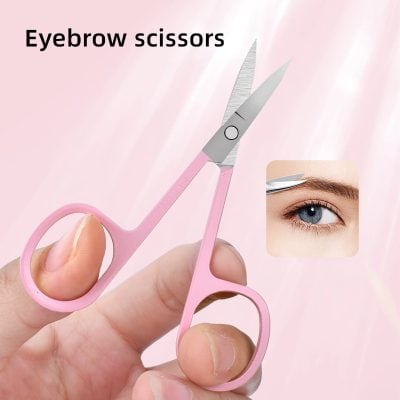 Eyebrow scissors for precise grooming and shaping, ideal for eyebrow detailing. Perfect for professional and personal use, enhancing your natural look with clean, well-defined brows.