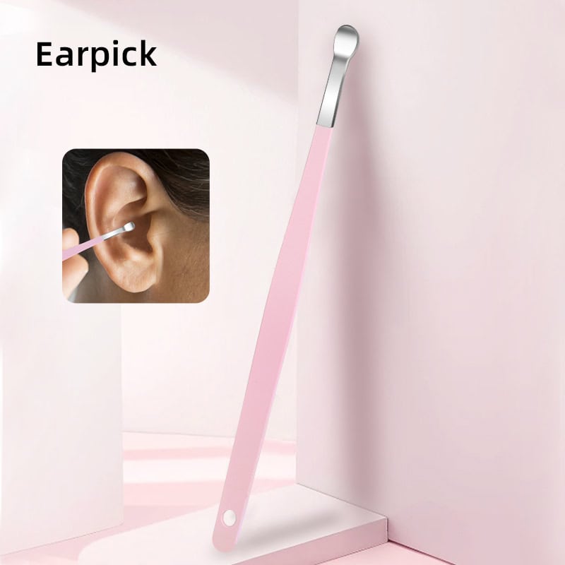 Earpick for ear cleaning and hygiene, gentle gold or silver tool with long handle for safe and effective ear inspection, suitable for professional and home use.