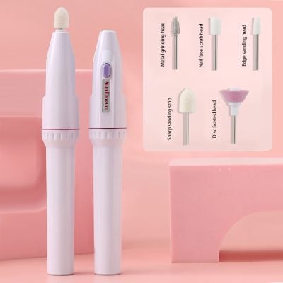 Deluxe electric manicure pen with multiple nail care and grinding attachments for nails and skin. Perfect for professional and home use for nails and skincare.