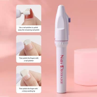 Precise electric nail file for manicures and pedicures, with polishing and sanding tips for smooth, professional-looking nails. Perfect for at-home nail grooming and maintenance.