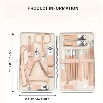 Manicure Pedicure Nail Tools Set, Portable Travel Nail Kit for Professional and Home Use.