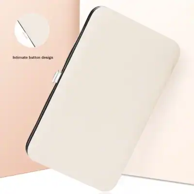 Stylish compact wireless mirror with LED lighting for makeup, skincare, and beauty routines. Perfect for on-the-go use with a sleek design.