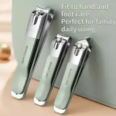 High-quality manicure and pedicure clippers for precise trimming of nails. Perfect for family use, featuring ergonomic design and durable stainless steel blades for comfortable, safe, and efficient nail grooming.