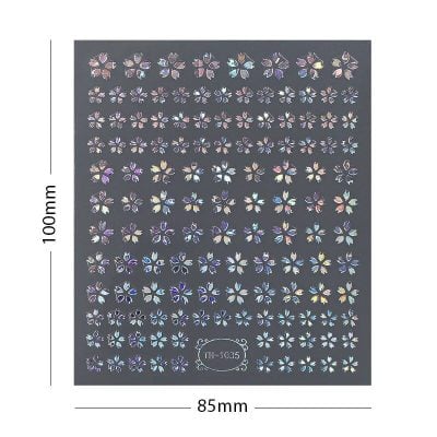 Holographic butterfly nail decals for DIY manicures and gel nails, perfect for enhancing nail designs with iridescent, colorful accents and easy application.