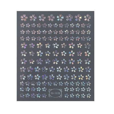 Holographic flower nail art foil for professional manicure and nail styling. Perfect for creating stunning, iridescent nail designs with vibrant holographic effects. Ideal for salons and DIY at home.