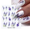 Delicate lavender flower nail decals for elegant manicure design, perfect for spring or summer, suitable for professional or home use, enhancing natural beauty.