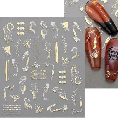 Delicate nail art stickers for stylish and trendy nails, ideal for enhancing manicures with elegant designs, perfect for all nail polish types and professional salons.