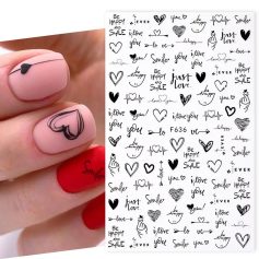 Nail art with heart and smiley face designs, perfect for stylish and expressive manicures, available at Monalisa Store for elegant and trendy nail decorations.