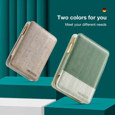 Elegant and functional wallets designed for optical store customers, available in two stylish colors, promoting brand value and customer convenience.
