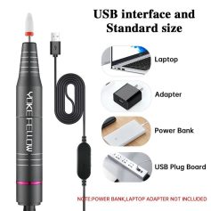 High-quality electric pen with USB interface, compatible with laptops, power banks, and USB plug boards for efficient eyebrow and facial treatments.