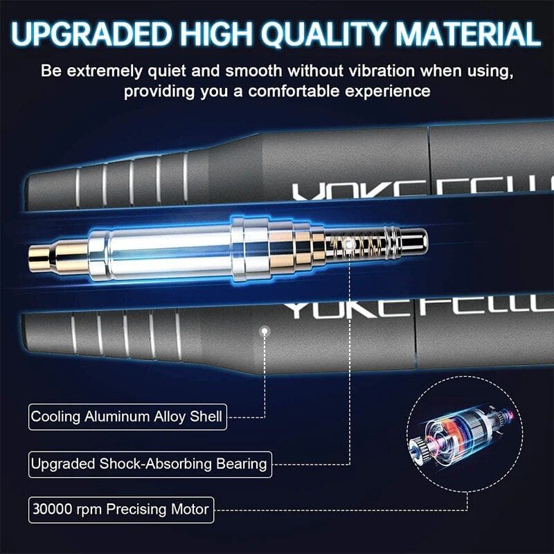 Precise, durable, and silent dental implant tool with shock-absorbing bearings and high RPM motor for optimal performance.