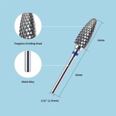 High-quality tungsten grinding head with diamond-patterned surface for precise dental procedures and material removal. Compatible with various dental handpieces for professional use.