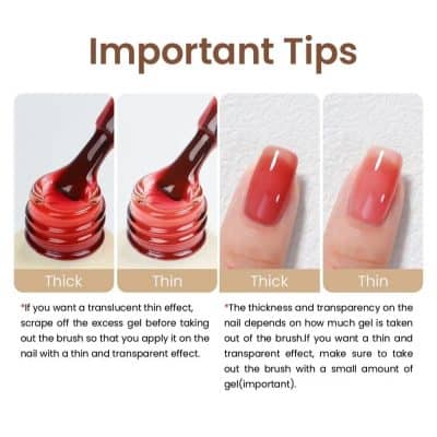 Nail care tips for healthy, beautiful nails. Learn about thin and thick nail gels, and how to achieve a transparent or natural nail look with proper application techniques.