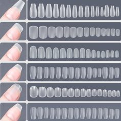 Clear artificial nail tips for cosmetic and professional nail enhancement. Various sizes for perfect fit and natural look. Ideal for acrylic, gel, and dip nails.