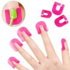 Pink nail protectors for finger safety and style.
