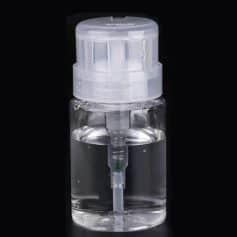 A clear spray bottle filled with disinfectant liquid, featuring a trigger sprayer for easy and hygienic application, ideal for cleaning and sanitizing surfaces.