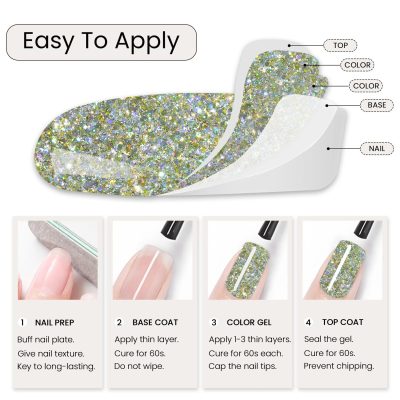 High-quality glitter nail design for a glamorous look with step-by-step application tips. Perfect for special occasions or everyday wear.