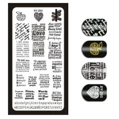 Stylish press-on nails with inspirational word art, perfect for enhancing your look, available at Monalisa Medical store for trendy and affordable nail art accessories.