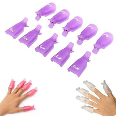 High-quality purple and clear nail clips for at-home nail care, removal, and nail art, perfect for salon or personal use, offering safe and easy nail maintenance.