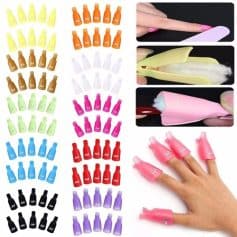 Nail polish remover pads with colorful bottles, easy-to-use, perfect for quick manicure and pedicure touch-ups, compatible with gel and acrylic nails.