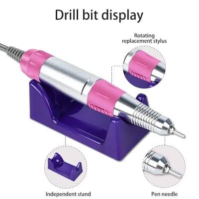 Efficient dental drill bit display station for easy replacement of pen needles and drill bits in dental offices and clinics.