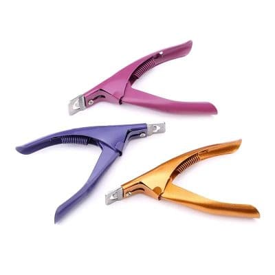 Vivid pink, purple, and gold eyelash extension scissors for precise eye treatment and appointment convenience. Perfect for professional optometrists and beauty specialists.