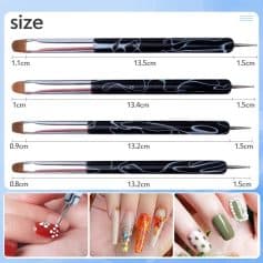 High-quality nail art brushes for detailed manicure and pedicure designs, perfect for professional and DIY nail technicians. Ergonomic design for easy handling.