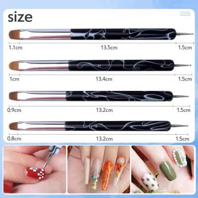 High-quality nail art brushes for detailed manicure and pedicure designs, perfect for professional and DIY nail technicians. Ergonomic design for easy handling.