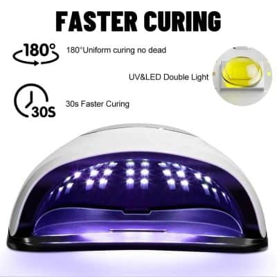 High-quality LED curing lamp for nail and beauty treatments with fast 30-second curing time and UV/LED double light.