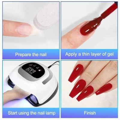 Precise, durable gel nail application process.