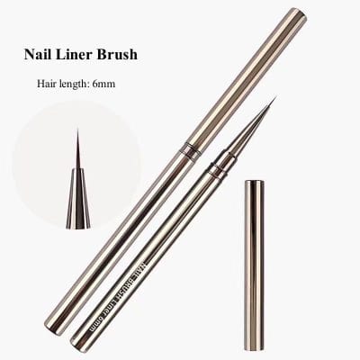 High-quality nail liner brush for precise nail art and designs, 6mm hair length. Perfect for professional salons or at-home manicures, offering detailed application for stunning nail art.