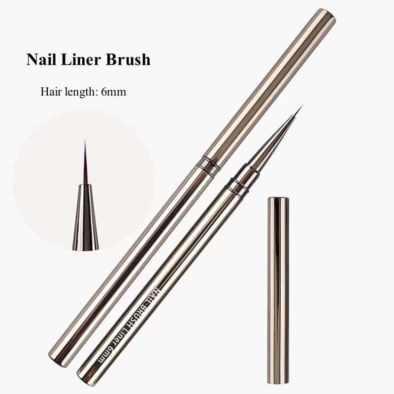 High-quality nail liner brush for precise nail art and designs, 6mm hair length. Perfect for professional salons or at-home manicures, offering detailed application for stunning nail art.