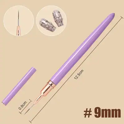 Permanent makeup needle for eyebrow, eyelash, and lip tattooing, precision 9mm tip, 12.5cm length, high-quality aesthetic tool for microblading and cosmetic tattooing professionals.