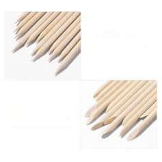 Multiple wooden dental sticks for oral hygiene health care.