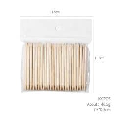 High-quality disposable wooden applicator sticks for cosmetic, skincare, or eyelash extension use, measuring 11.5cm, sold in 100-piece packs for professional or personal cosmetic applications.