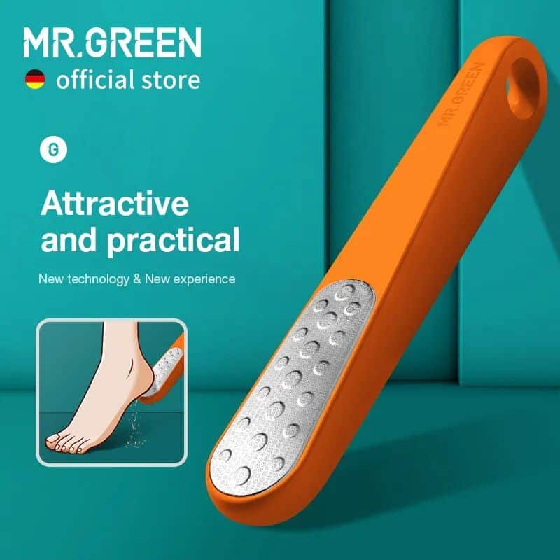 Orange foot file for callus removal, pedicure tool, practical and effective foot care product. Perfect for smooth, soft skin and professional pedicure results at home.