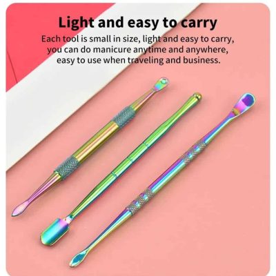 Colorful, lightweight manicure tools for easy travel, ideal for professional and personal nail care. Perfect for quick, efficient manicures anytime, anywhere.