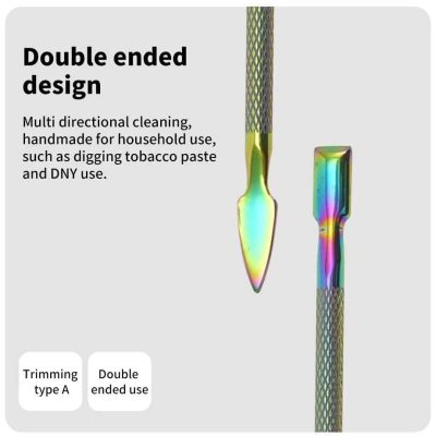Multi-directional dental cleaning tool for household use, ideal for digging tobacco paste and DNY applications, featuring a durable, colorful, double-ended design for precise dental procedures.