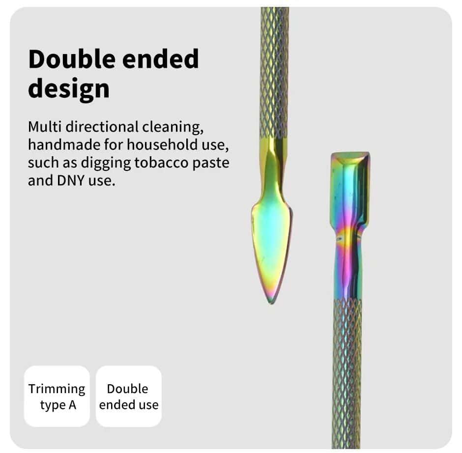 Multi-directional dental cleaning tool for household use, ideal for digging tobacco paste and DNY applications, featuring a durable, colorful, double-ended design for precise dental procedures.
