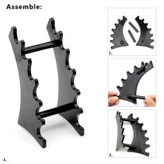 Optical equipment storage stand for glasses display, black stylish organization holder for eyewear.