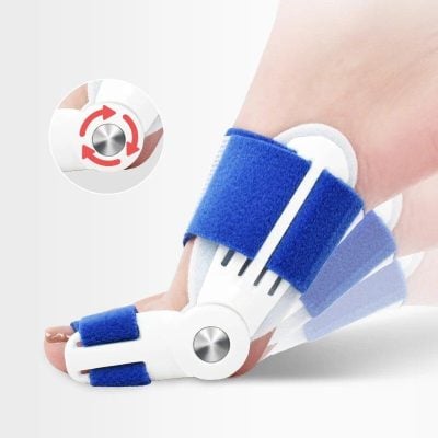 Adjustable finger splint for wrist and finger support with Velcro strap for customized fit and pain relief.