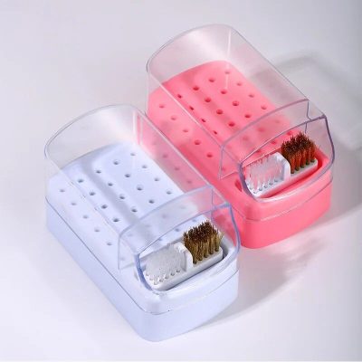 Dual eyelash extension storage containers with brushes for professional eyelash application. Compact, organized, and ideal for salon or home use, enhancing beauty routines.