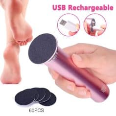 Portable makeup sponge applicator for skincare and beauty routines, USB rechargeable with included replacement pads, ideal for face cleansing and makeup application.